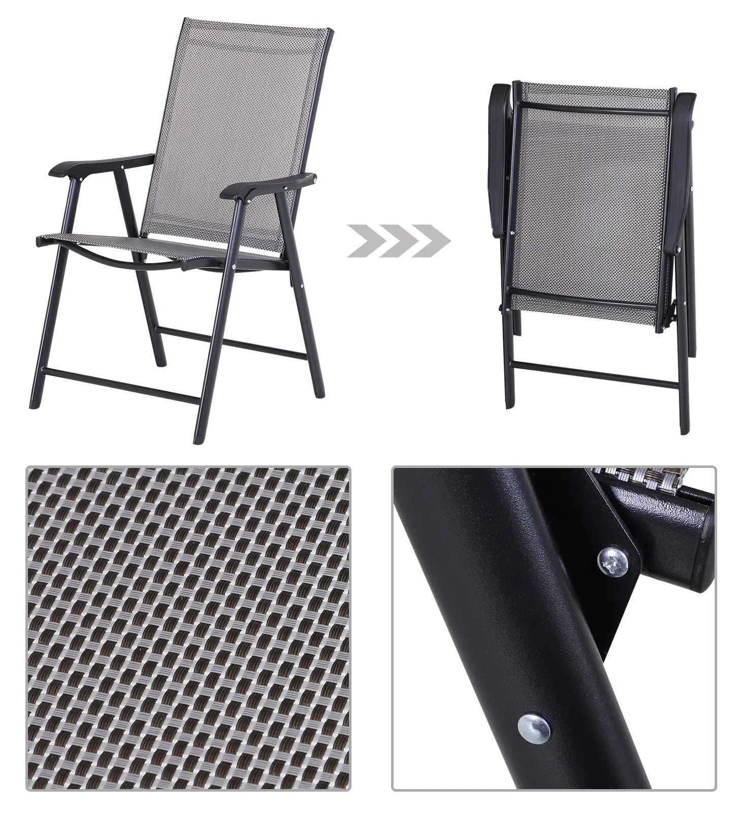 Set scaune de gradina Outsunny 84B-381GY (Grey/Black) - 7