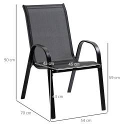 Set scaune de gradina Outsunny 84B-703V01BK (Black) Thumb