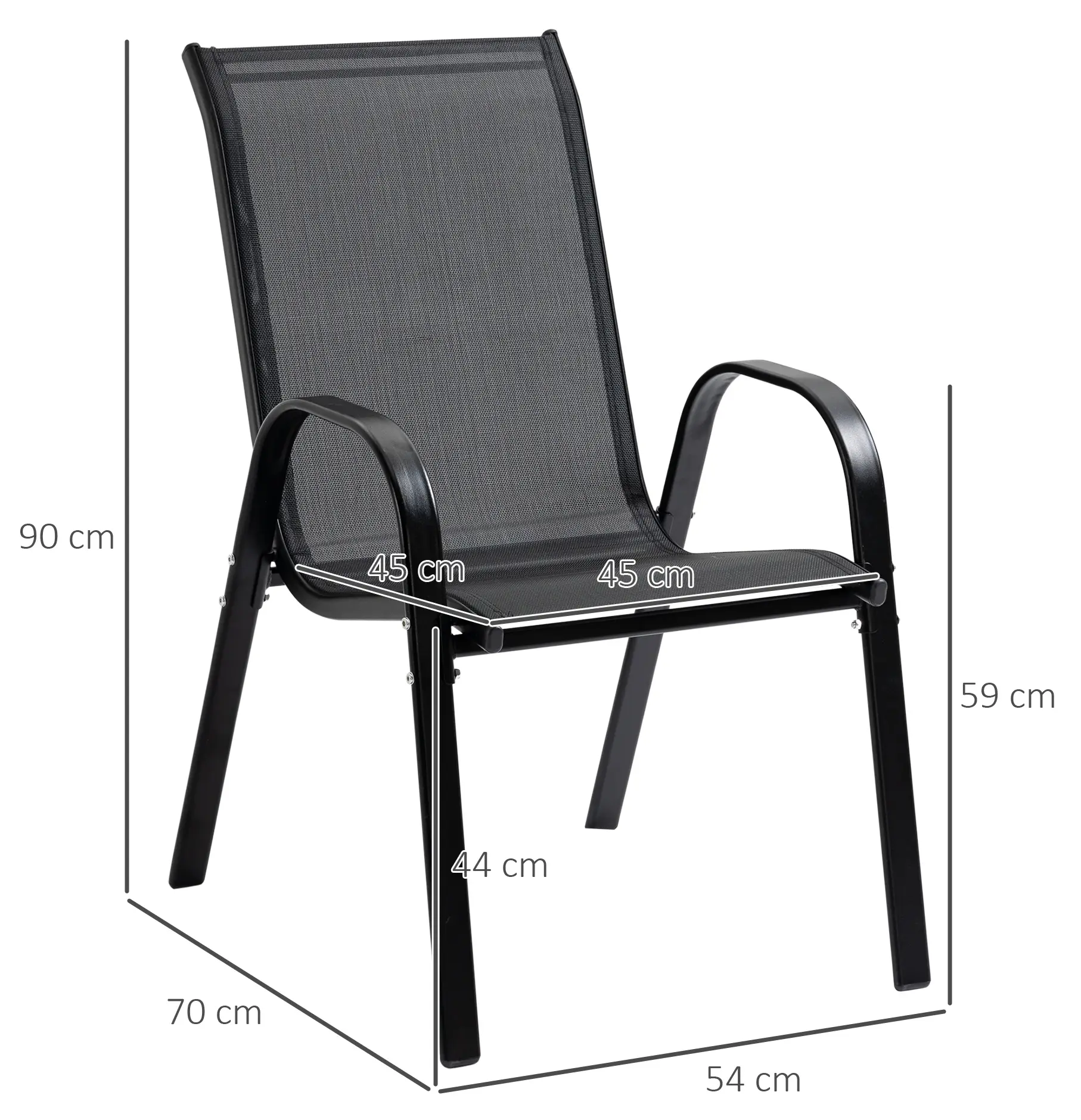 Set scaune de gradina Outsunny 84B-703V01BK (Black) - 3