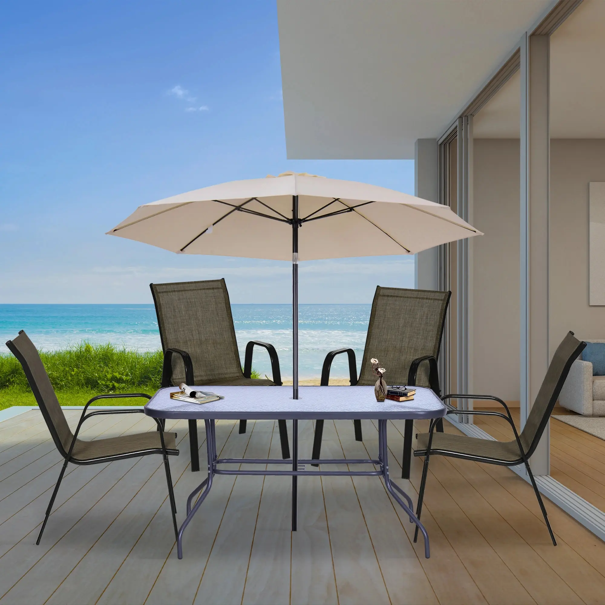 Set scaune de gradina Outsunny 84B-925 (Brown) - 6