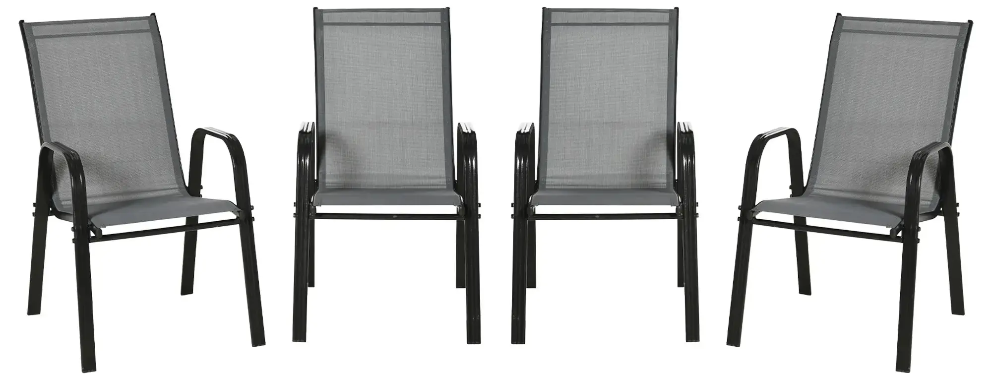 Комплект садовых стульев Outsunny 84B-925CG (Grey/Black) - 2