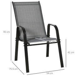 Комплект садовых стульев Outsunny 84B-925CG (Grey/Black) Thumb