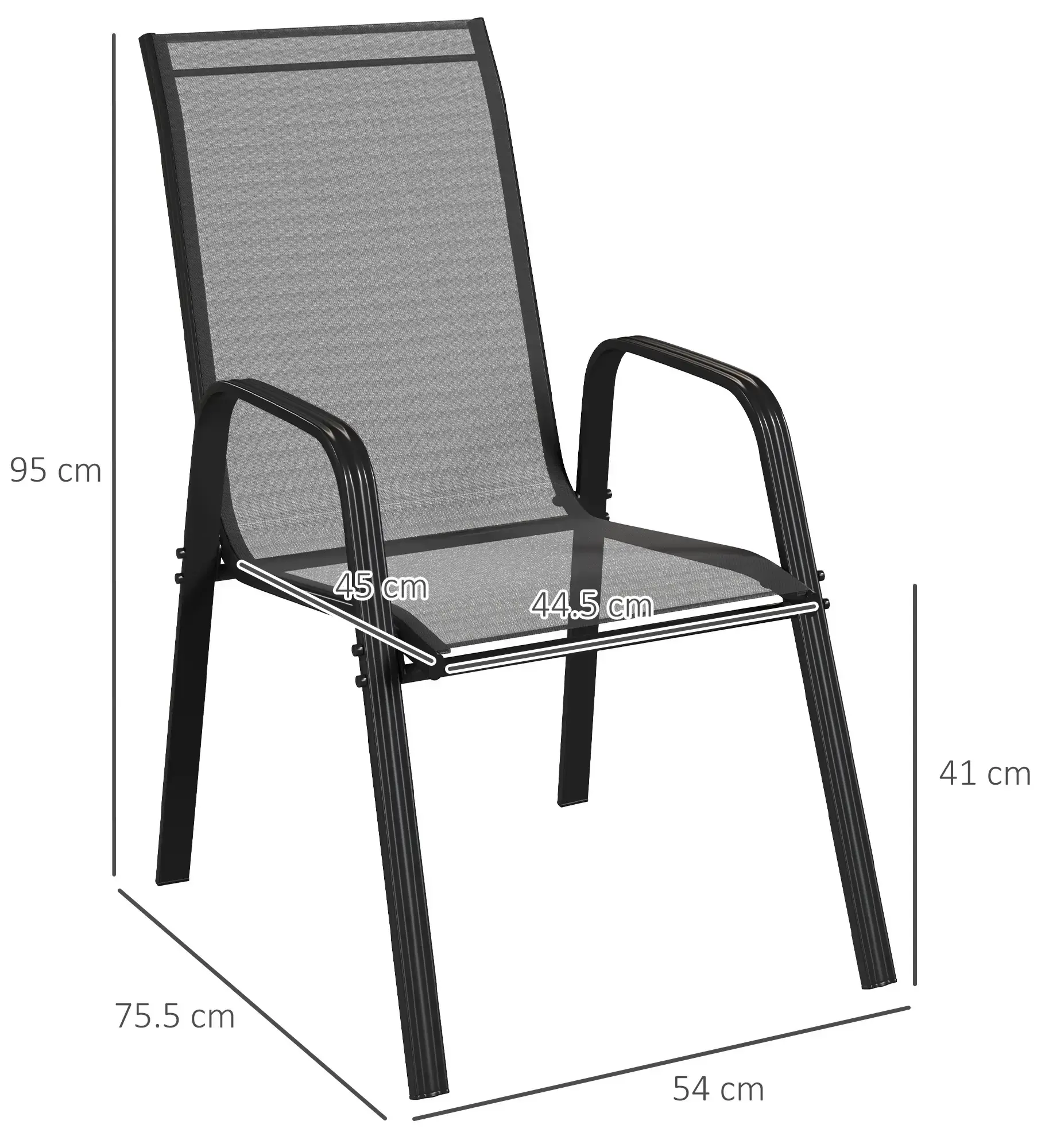 Set scaune de gradina Outsunny 84B-925V00BK (Black) - 4