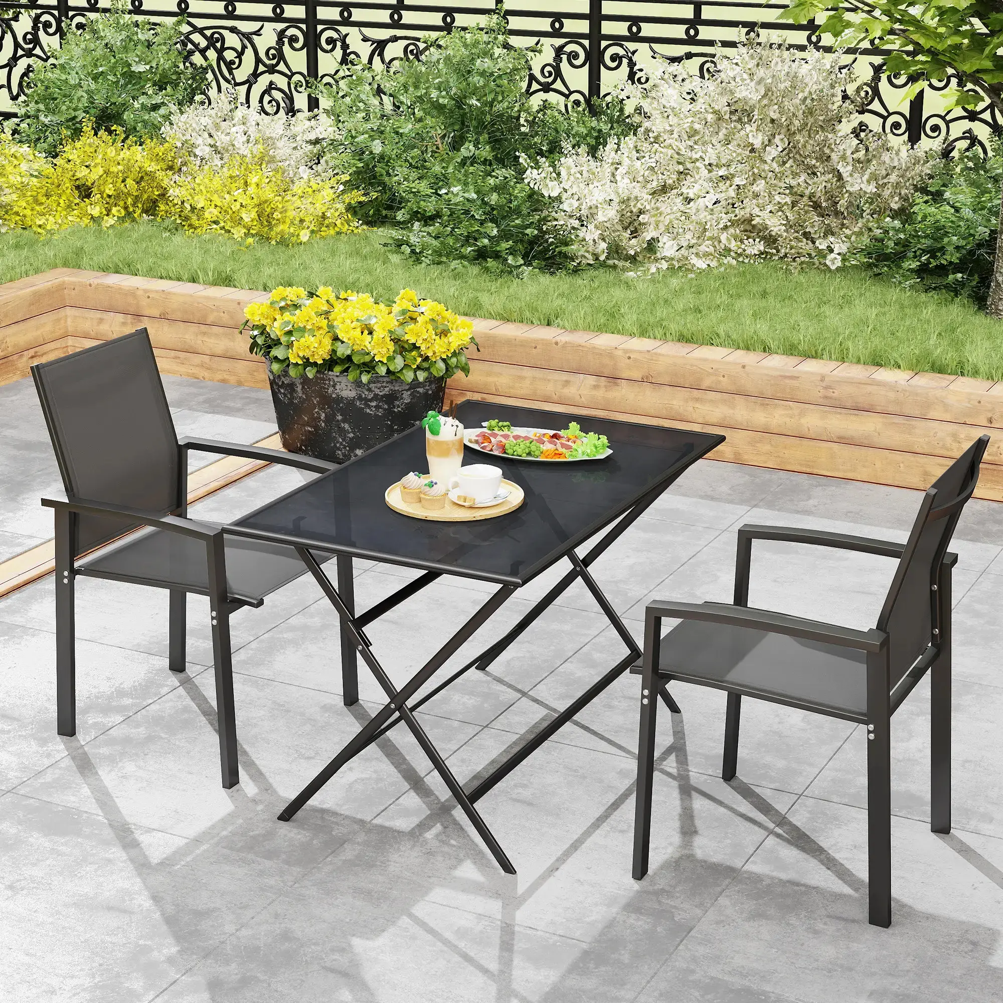 Комплект садовых стульев Outsunny 84G-592V00CG (Dark Grey) - 5