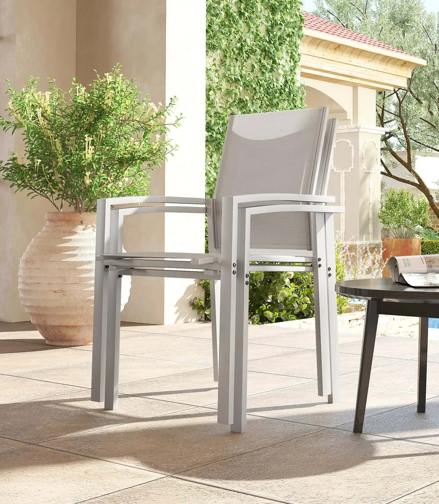 Комплект садовых стульев Outsunny 84G-592V00LG (Light Grey) - 5