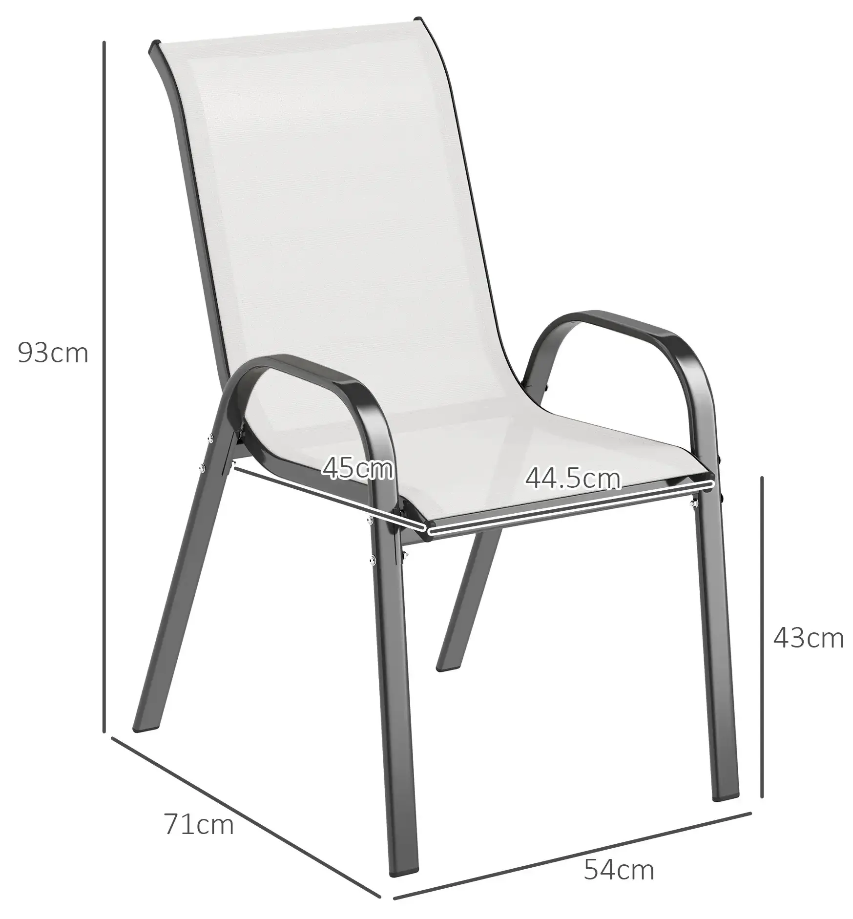 Set scaune de gradina Outsunny 84G-668V00LG (Light Grey) - 4