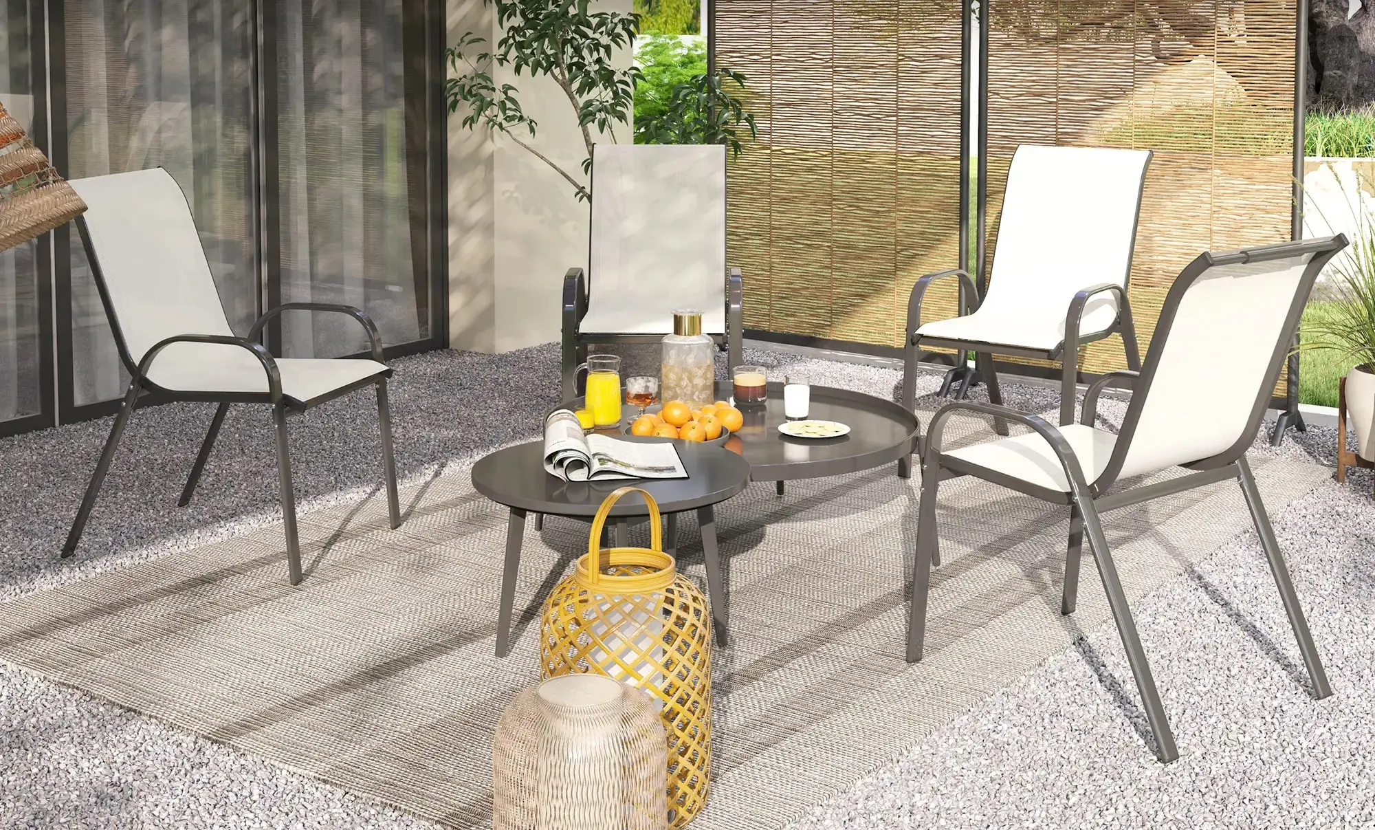 Комплект садовых стульев Outsunny 84G-668V01BG (Beige) - 8