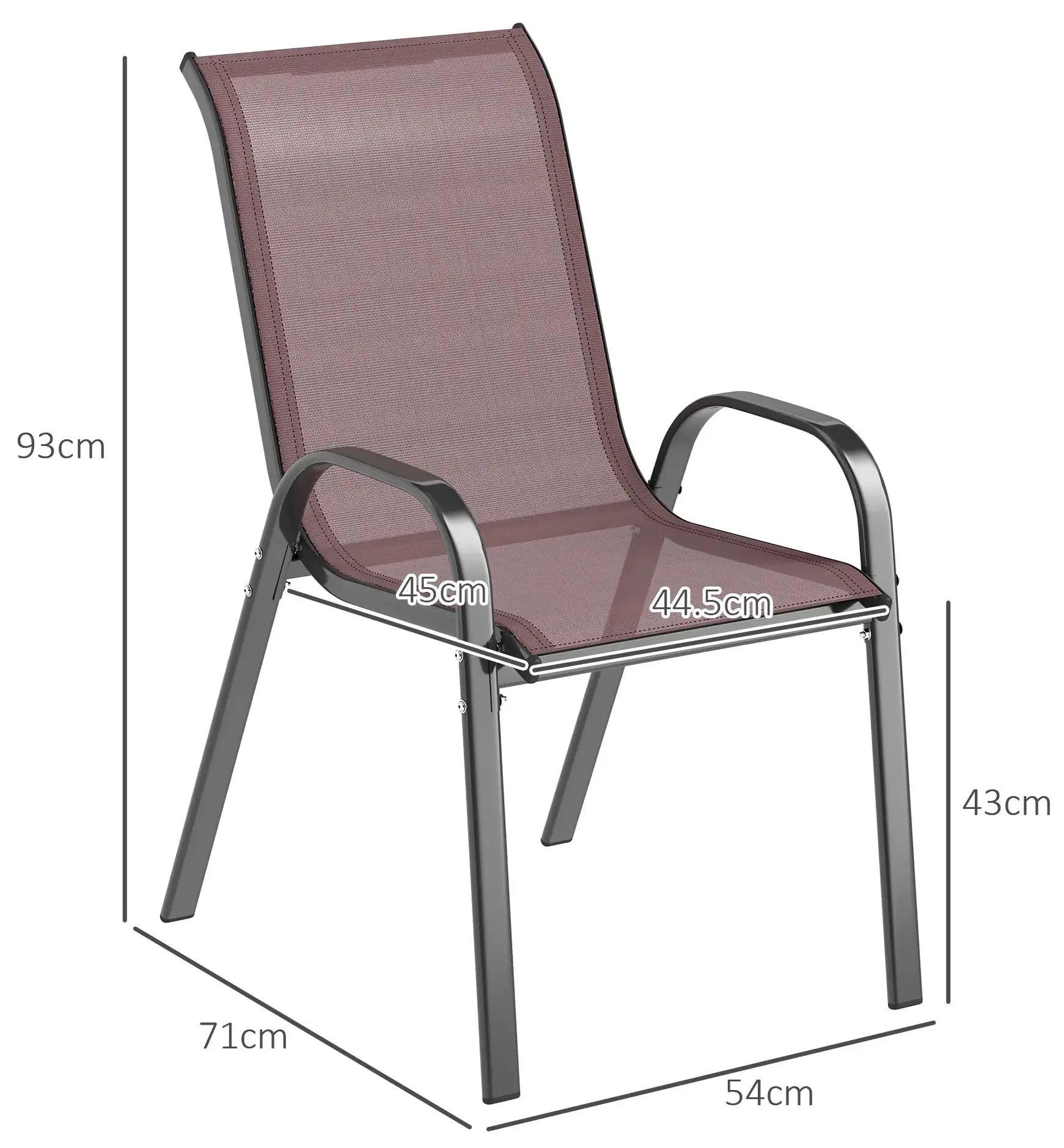 Set scaune de gradina Outsunny 84G-668V01DR (Dark Brown) - 3