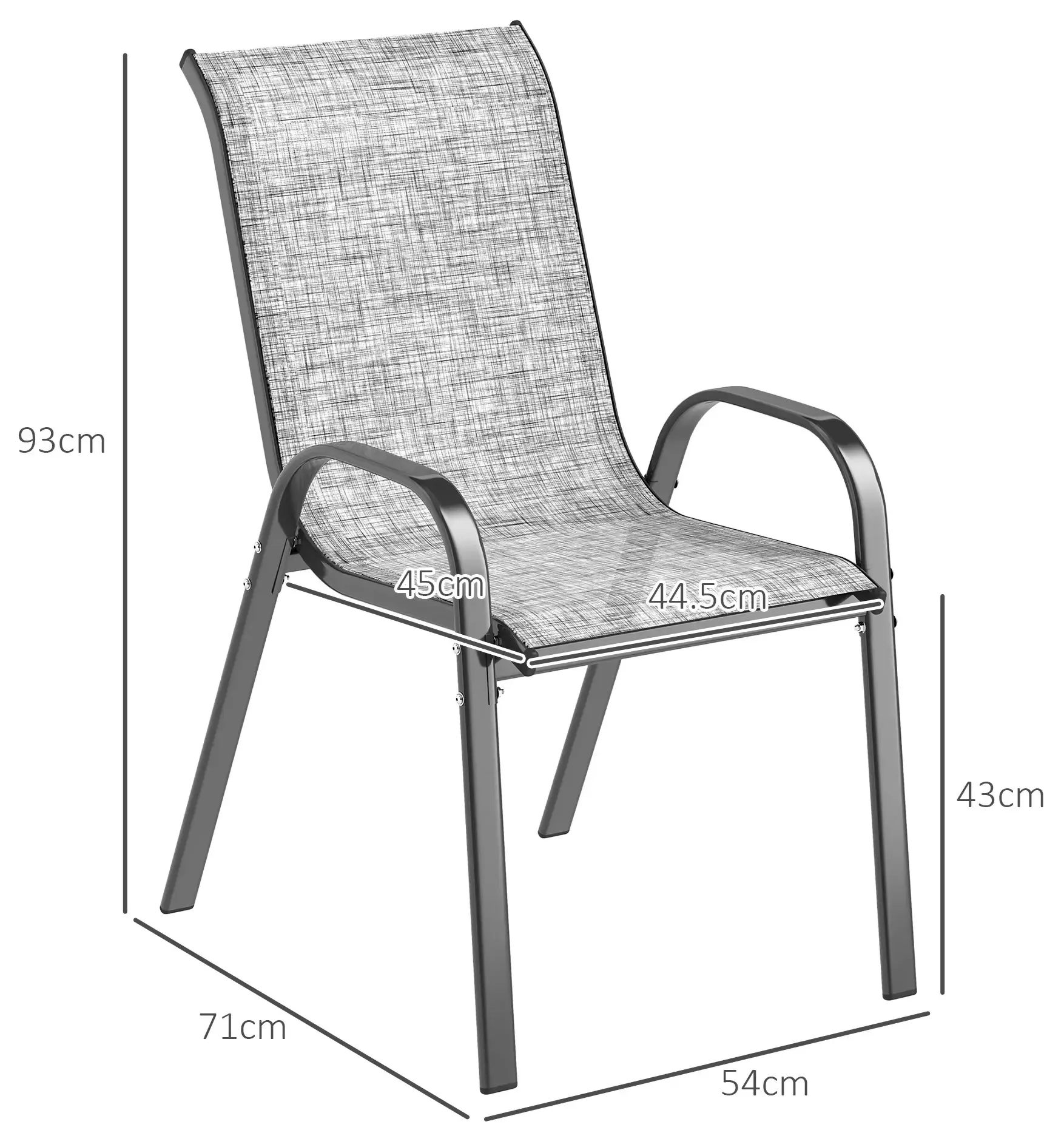 Set scaune de gradina Outsunny 84G-668V01GY (Grey) - 3