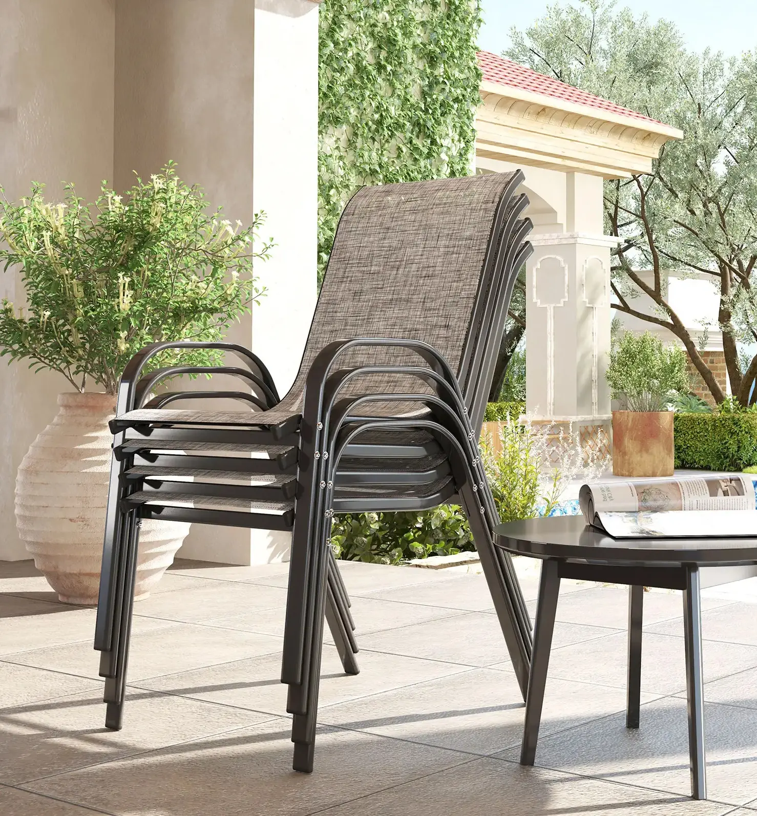 Set scaune de gradina Outsunny 84G-668V01GY (Grey) - 4