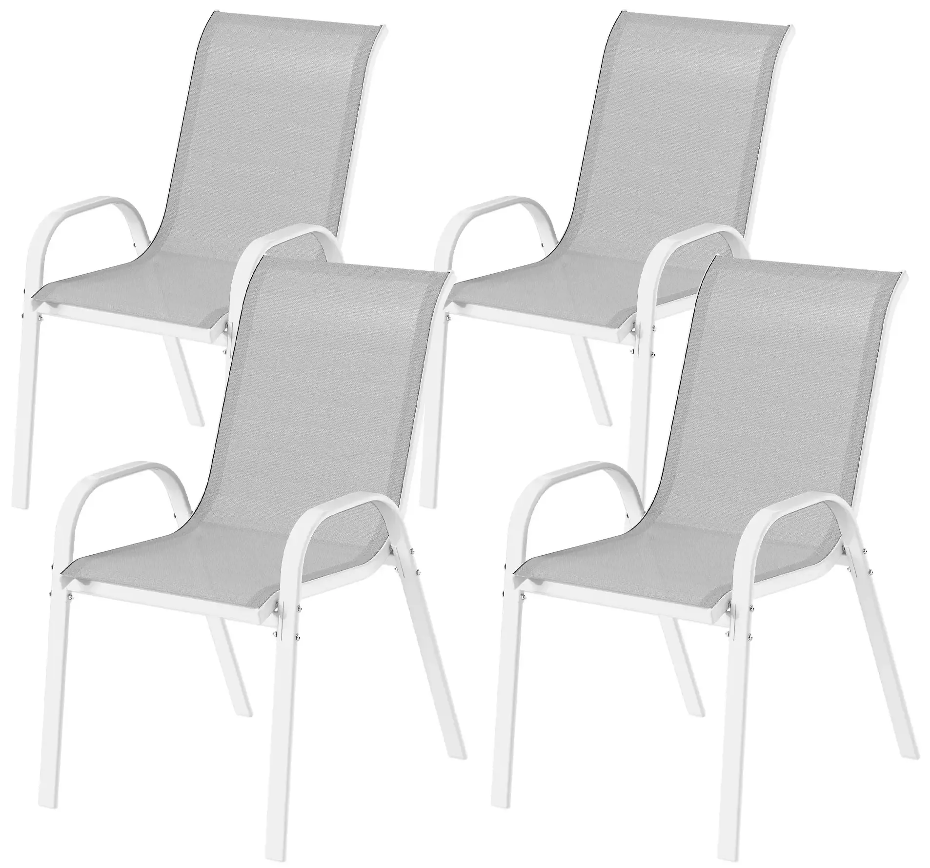 Комплект садовых стульев Outsunny 84G-668V01WT (Grey/White) - 3