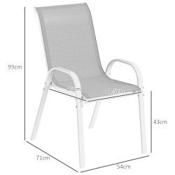 Комплект садовых стульев Outsunny 84G-668V01WT (Grey/White) Thumb
