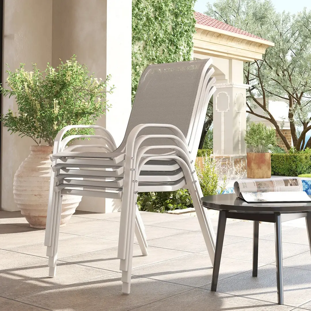 Комплект садовых стульев Outsunny 84G-668V01WT (Grey/White)