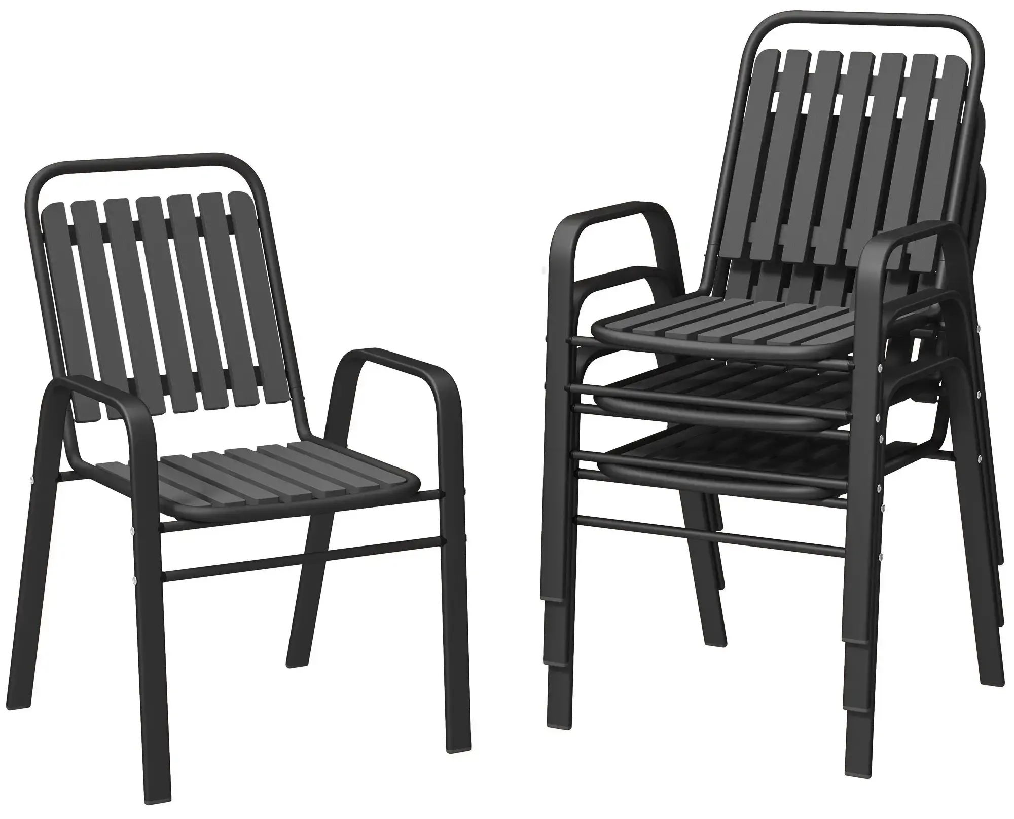 Set scaune de gradina Outsunny 84G-798V00BK 4buc (Black) - 2