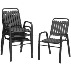 Set scaune de gradina Outsunny 84G-798V00BK 4buc (Black)