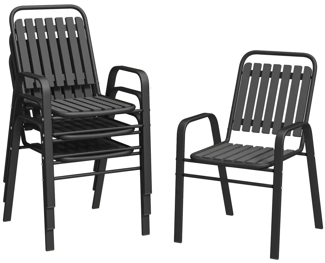 Set scaune de gradina Outsunny 84G-798V00BK 4buc (Black)