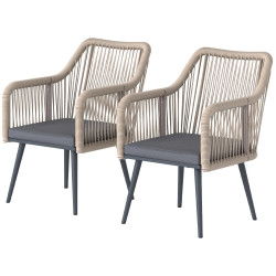 Set scaune de gradina Outsunny 84G-881V00CG 2pcs (Dark Grey/Light Brown) Thumb