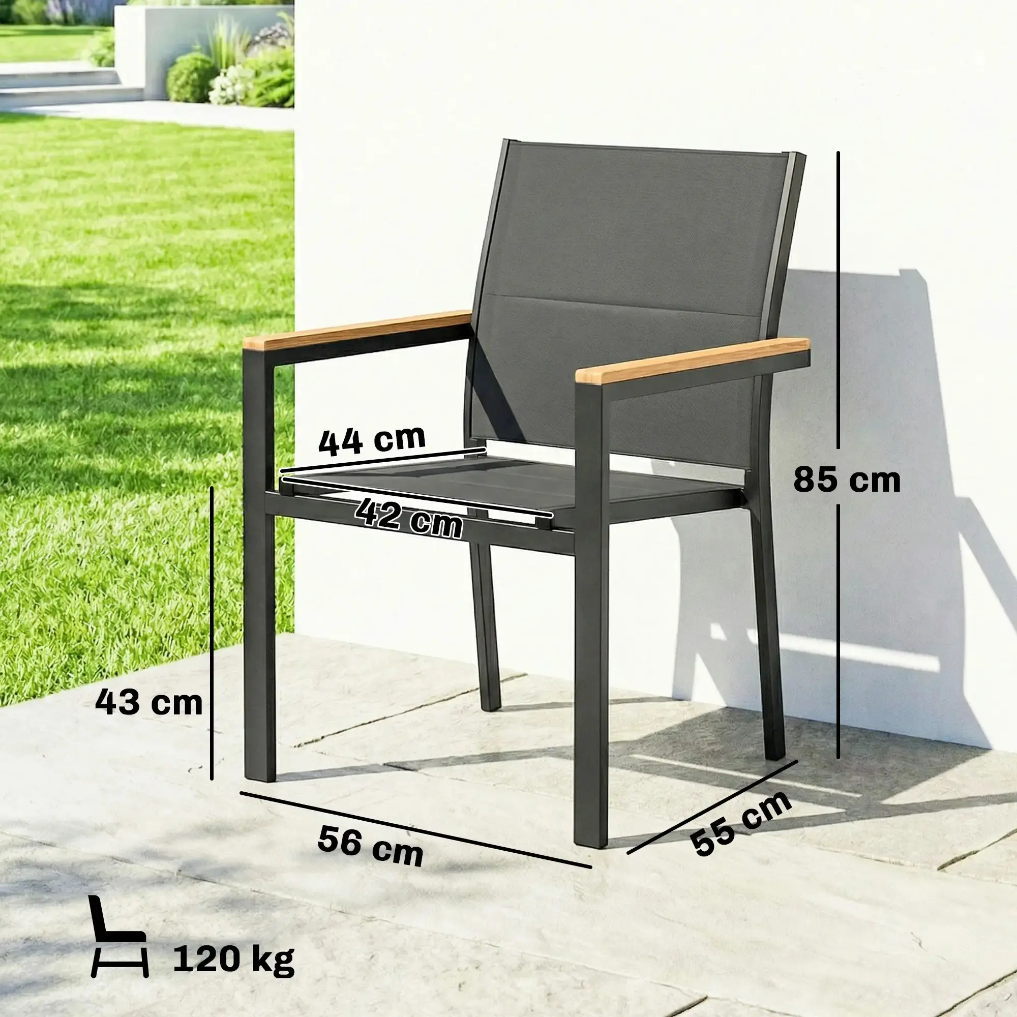 Set scaune de gradina Outsunny 84K-025V00CG 2pcs (Dark Grey) - 4