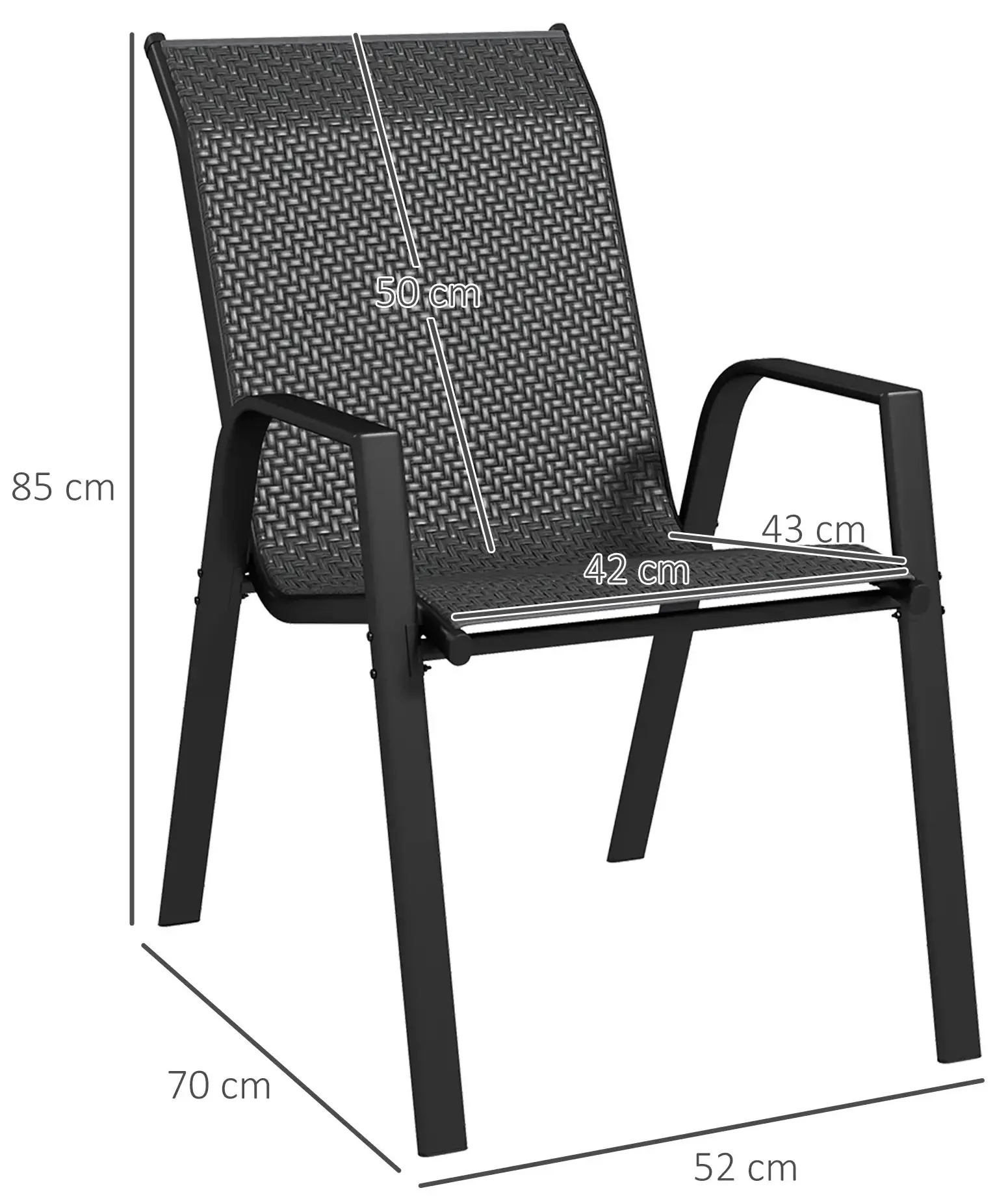 Set scaune de gradina Outsunny 861-073V00GY (Grey) - 3