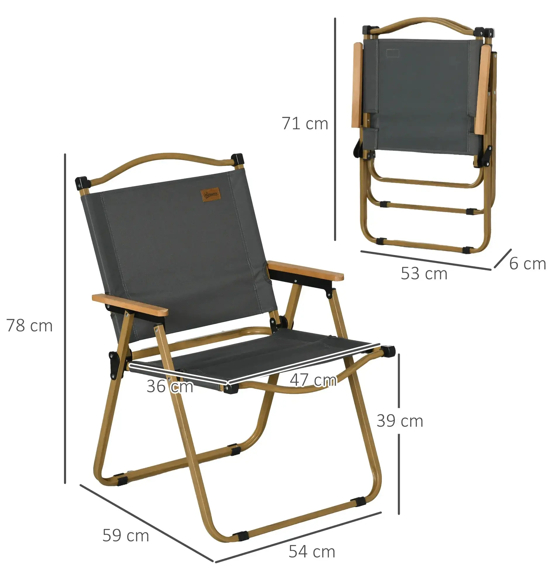 Комплект садовых стульев Outsunny A20-317V01CG (Dark Grey) - 3