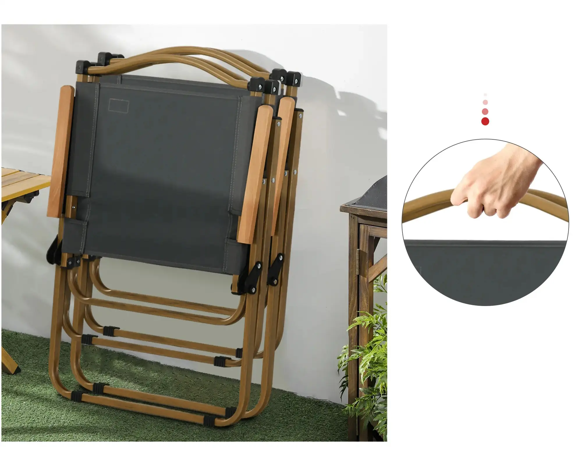 Комплект садовых стульев Outsunny A20-317V01CG (Dark Grey) - 6