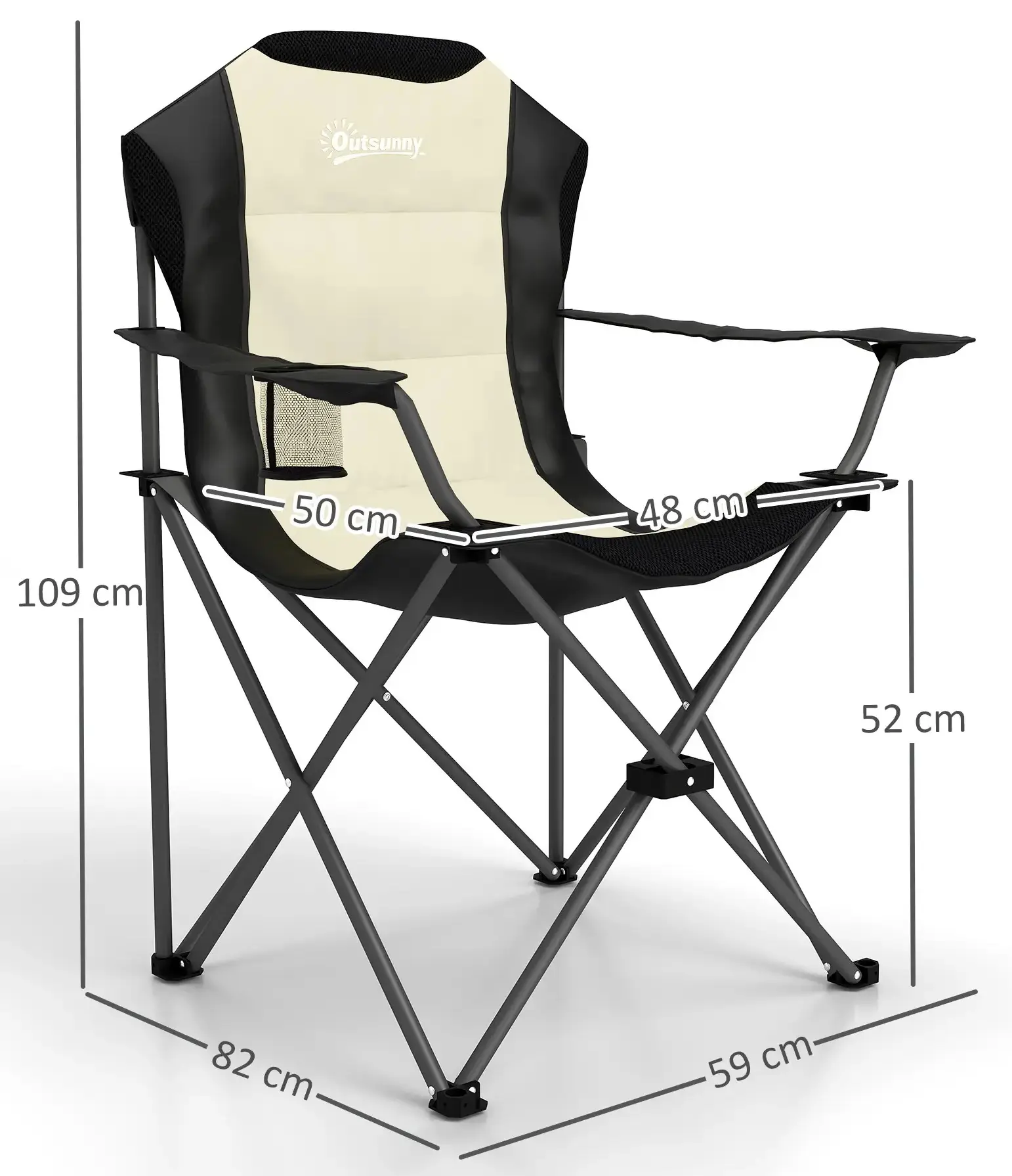 Set scaune de gradina Outsunny A20-520V00CW (Cream White/Black) - 4