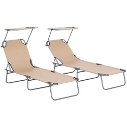 Комплект шезлонгов Outsunny 84B-001V01BN (Beige) Thumb