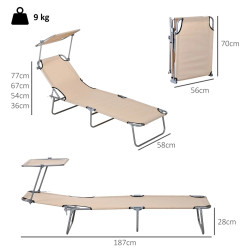 Комплект шезлонгов Outsunny 84B-001V01BN (Beige) Thumb