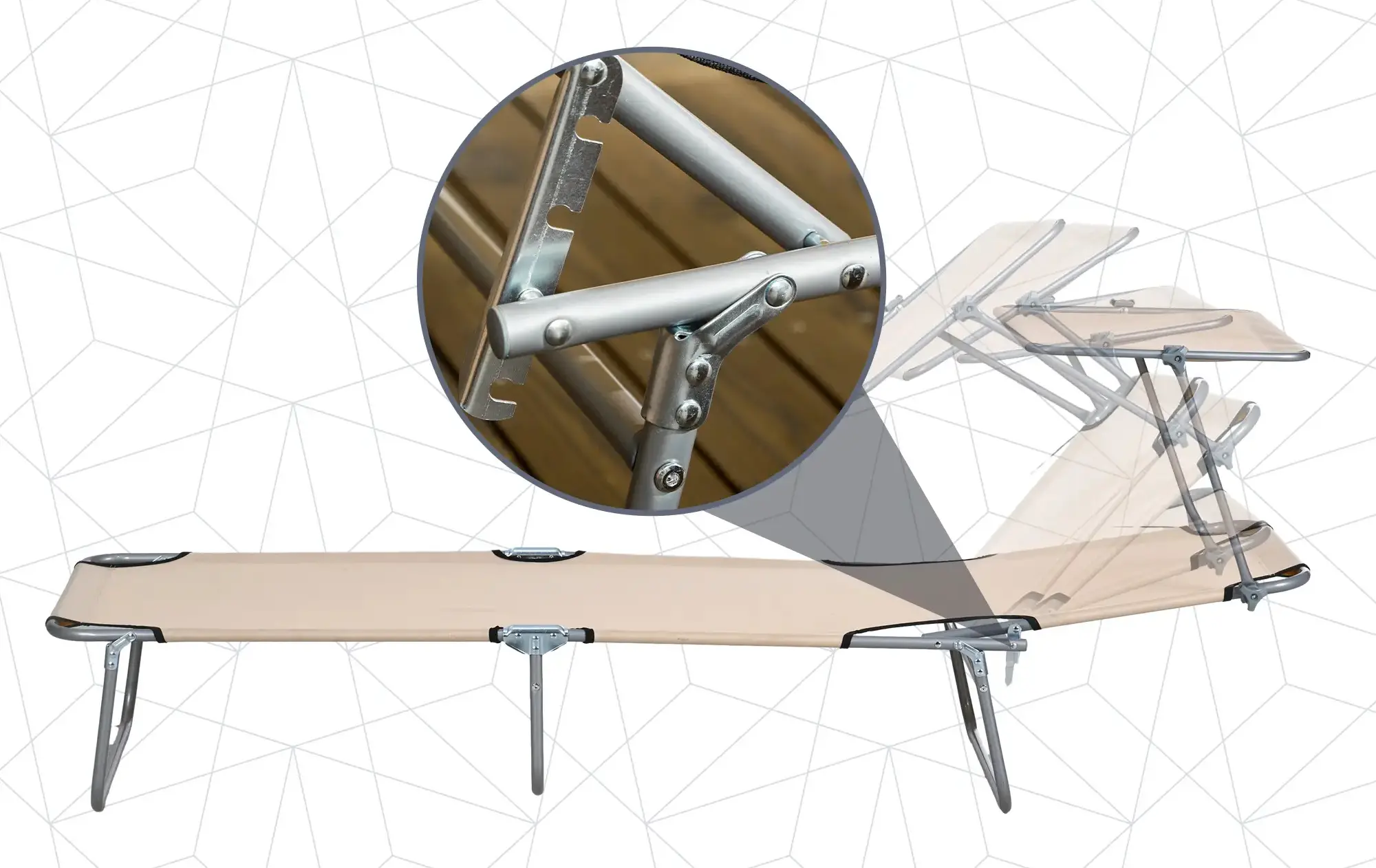 Комплект шезлонгов Outsunny 84B-001V01BN (Beige) - 5