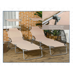 Комплект шезлонгов Outsunny 84B-001V01BN (Beige) Thumb