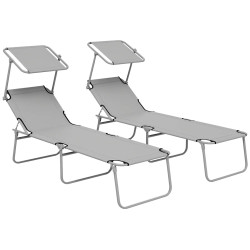 Комплект шезлонгов Outsunny 84B-001V01LG (Light Grey) Thumb