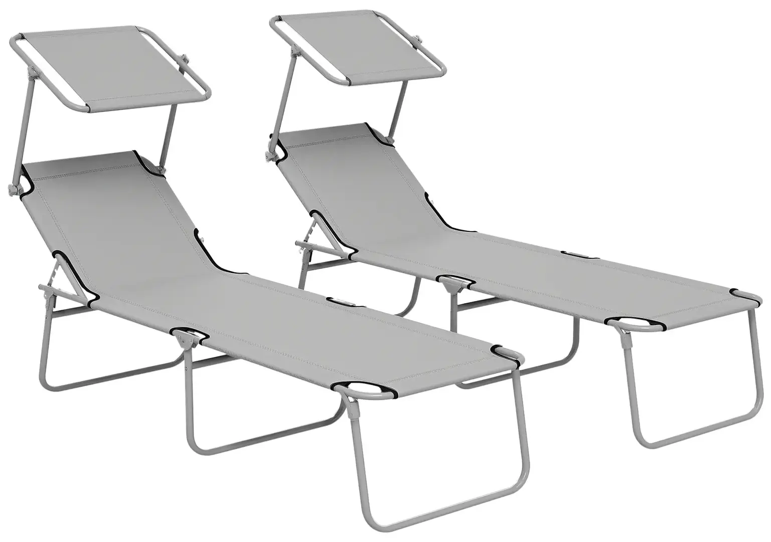 Комплект шезлонгов Outsunny 84B-001V01LG (Light Grey) - 2