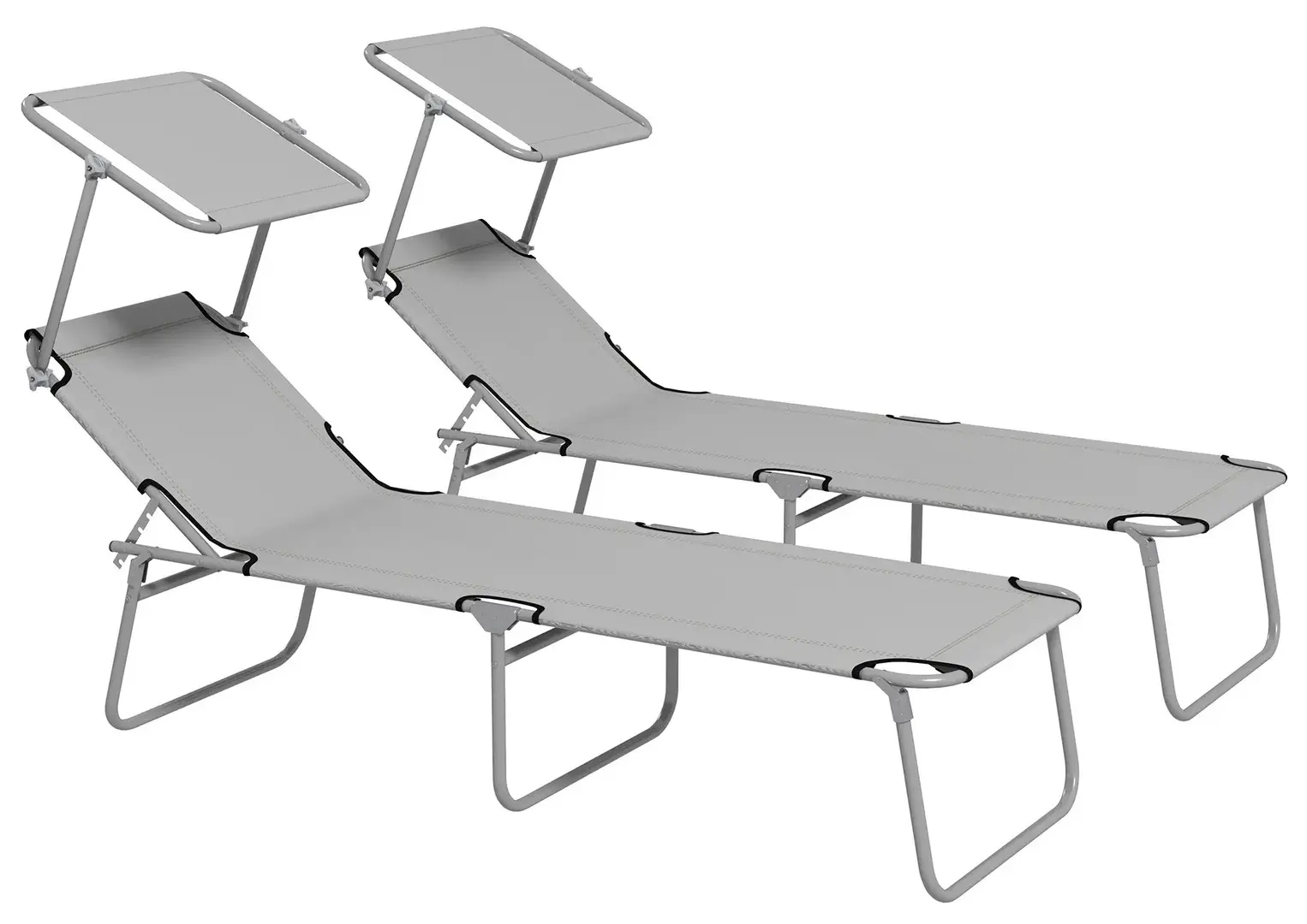 Комплект шезлонгов Outsunny 84B-001V01LG (Light Grey) - 3