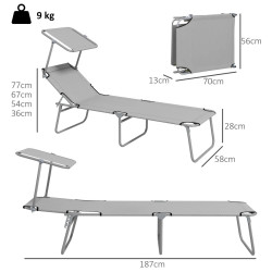 Комплект шезлонгов Outsunny 84B-001V01LG (Light Grey) Thumb