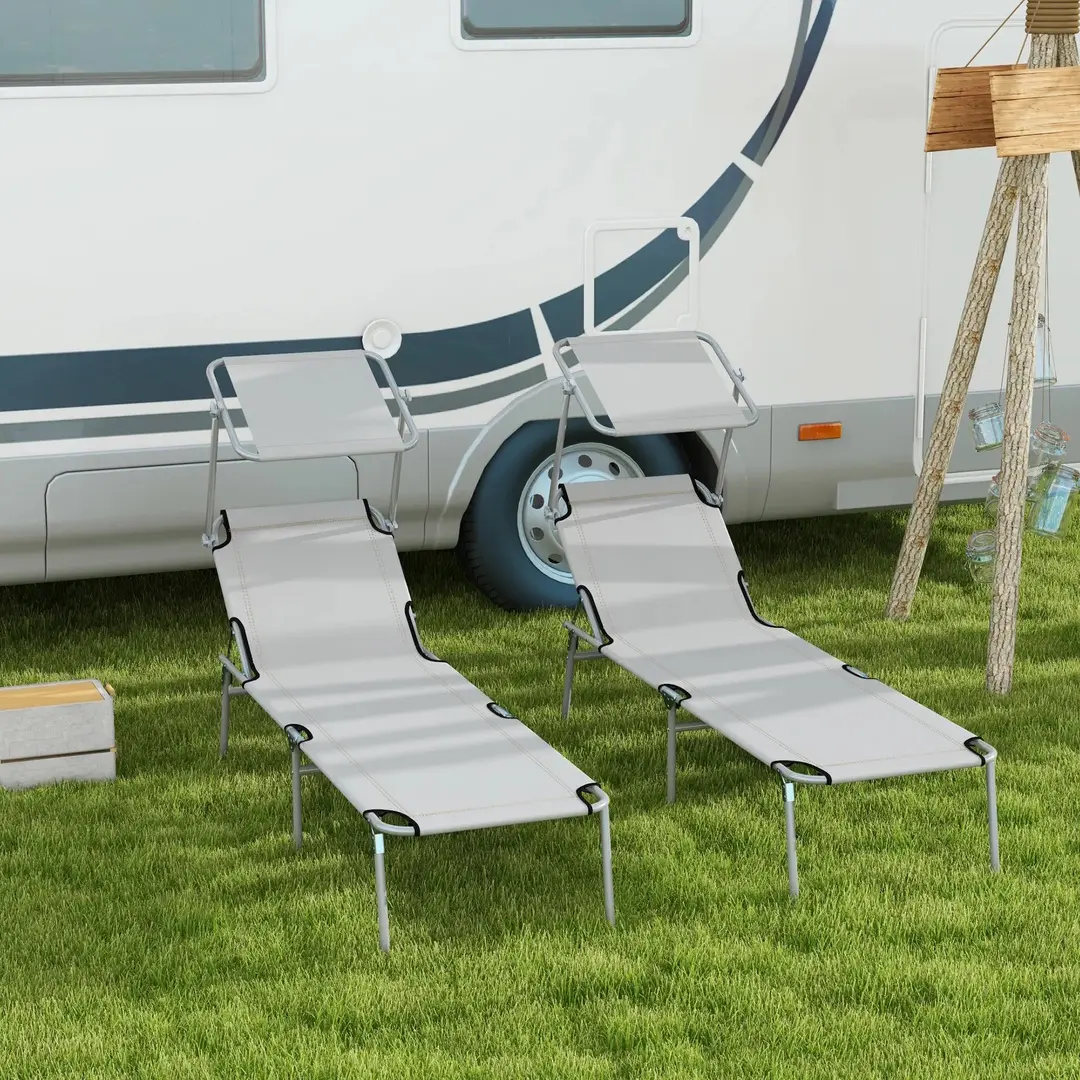 Комплект шезлонгов Outsunny 84B-001V01LG (Light Grey)