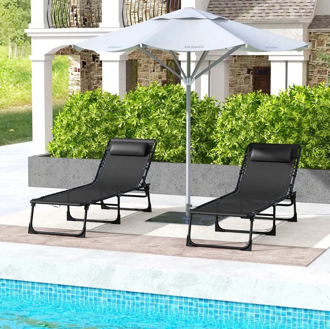 Комплект шезлонгов Outsunny 84B-206V02BK (Black)