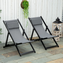 Set sezlonguri Outsunny 84B-342V01CG (Dark Grey)