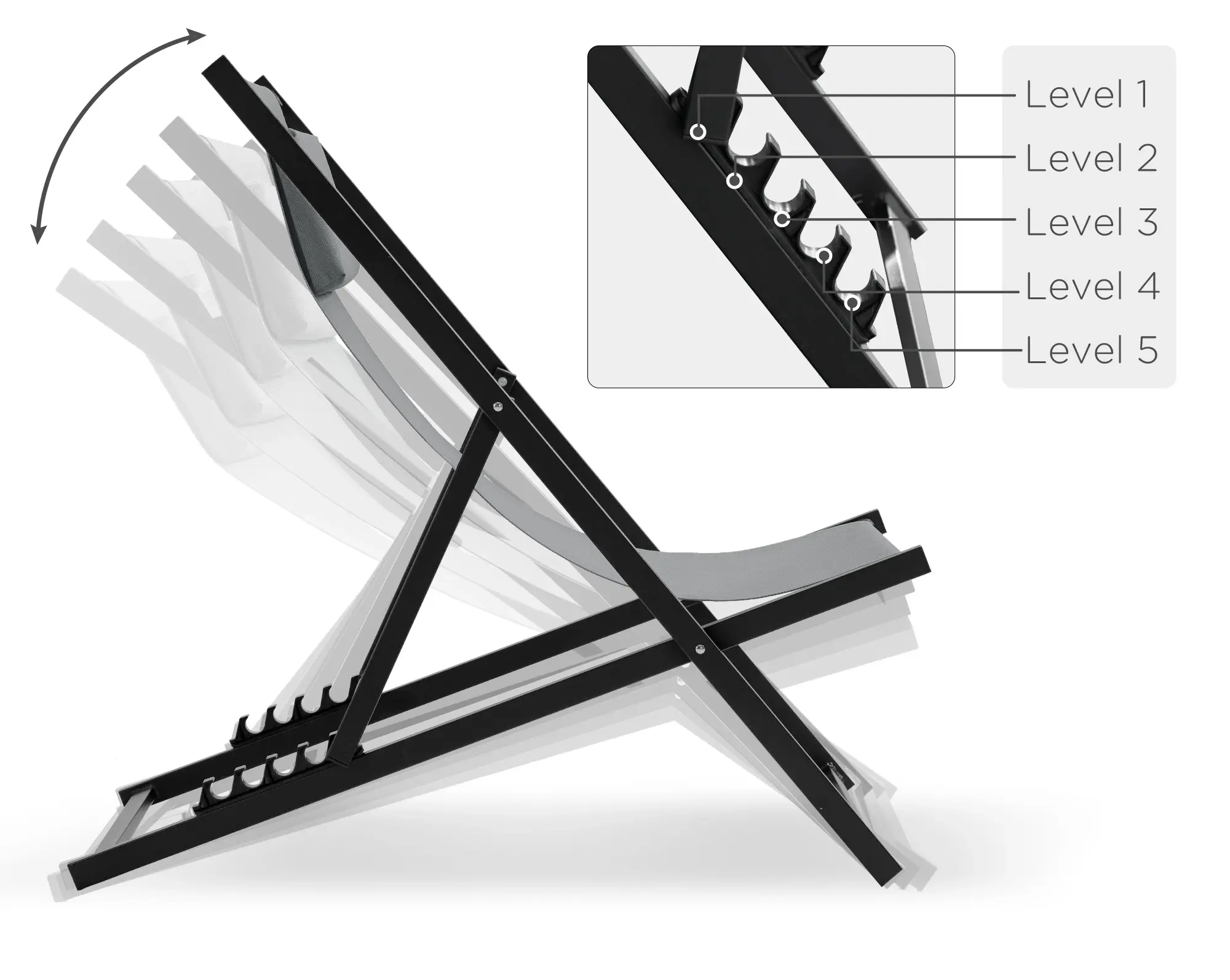 Комплект шезлонгов Outsunny 84B-342V01CG (Dark Grey) - 4