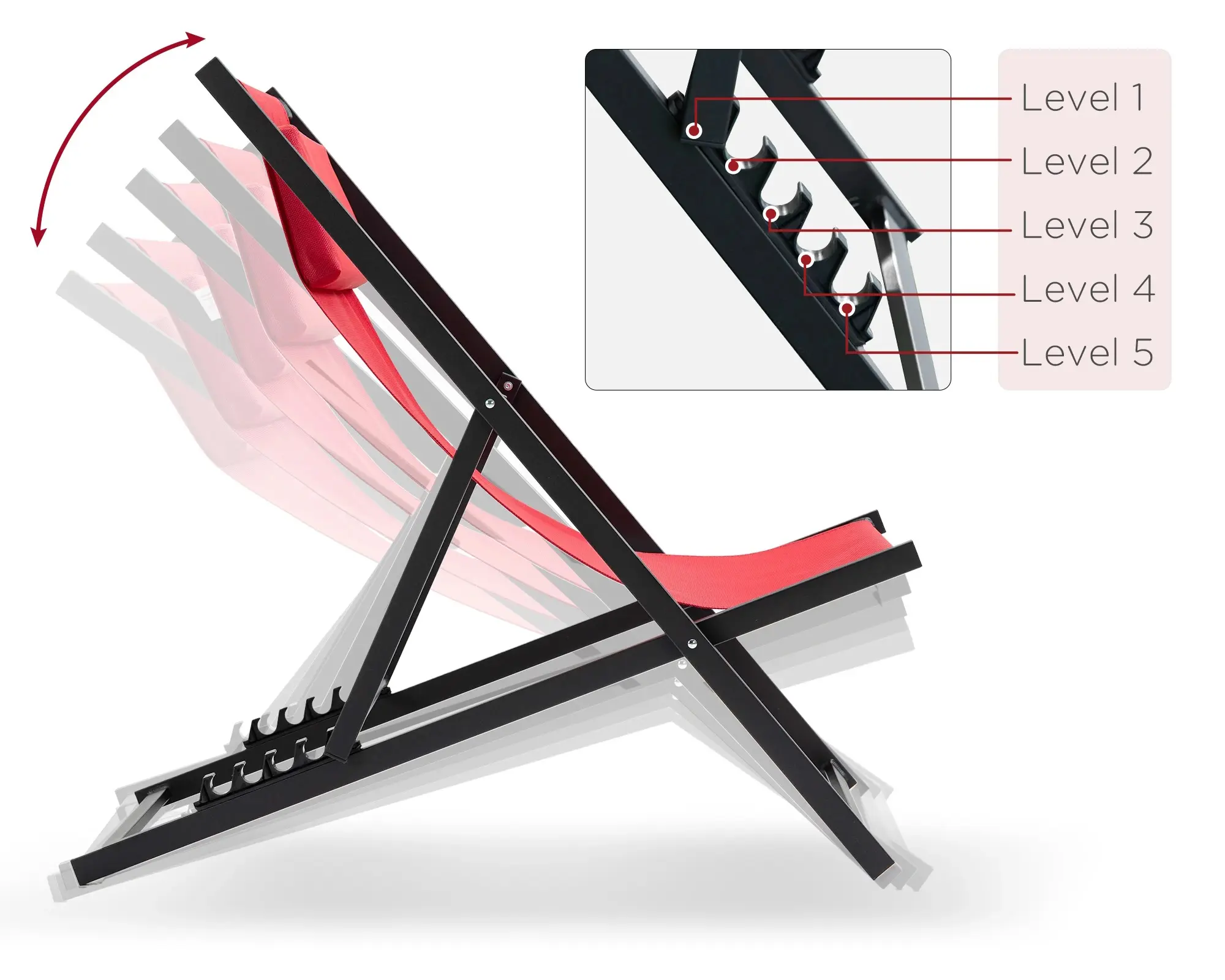 Комплект шезлонгов Outsunny 84B-342WR (Red) - 5