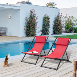 Комплект шезлонгов Outsunny 84B-342WR (Red) Thumb