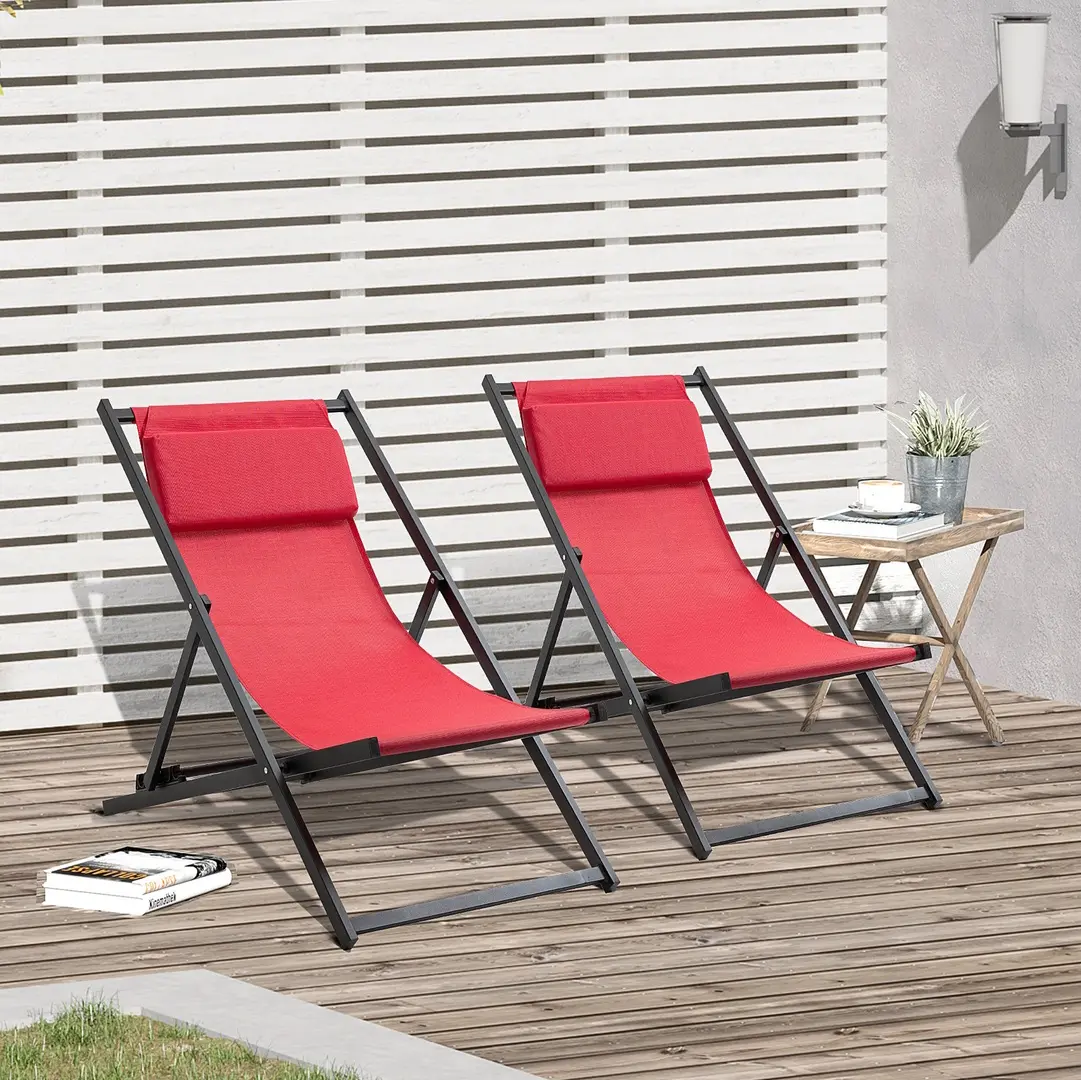 Комплект шезлонгов Outsunny 84B-342WR (Red)