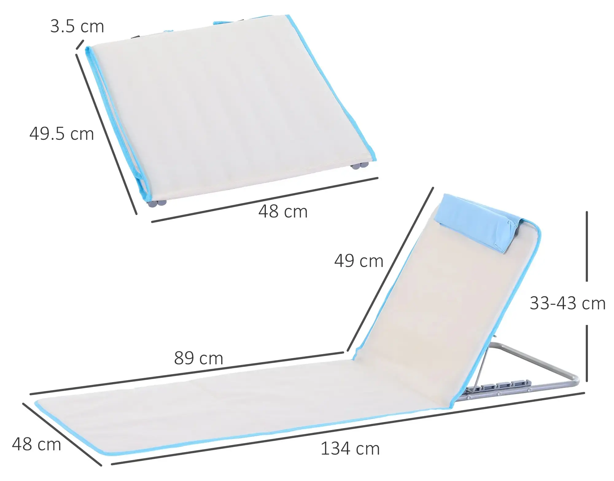 Комплект шезлонгов Outsunny 84B-455BG (Beige) - 3