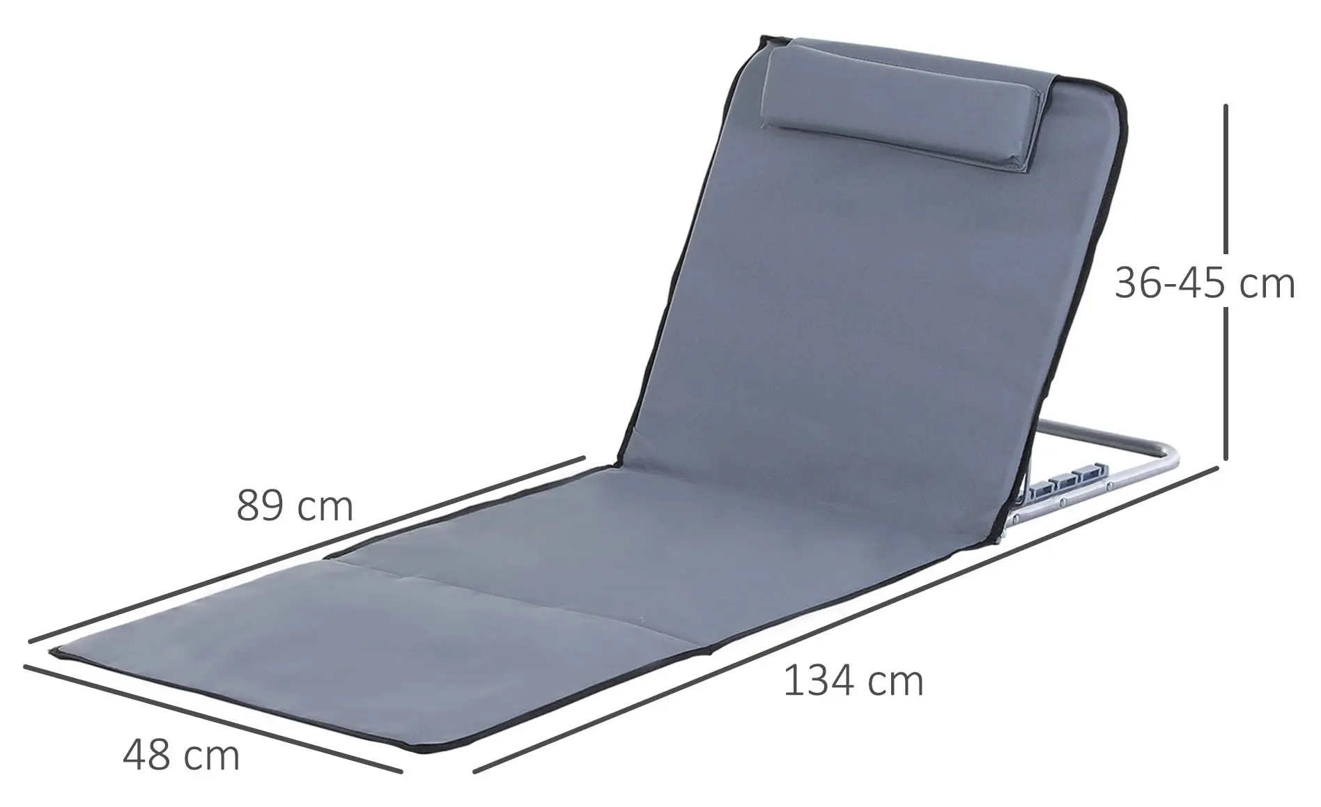 Комплект шезлонгов Outsunny 84B-455GY 2pcs (Grey) - 3