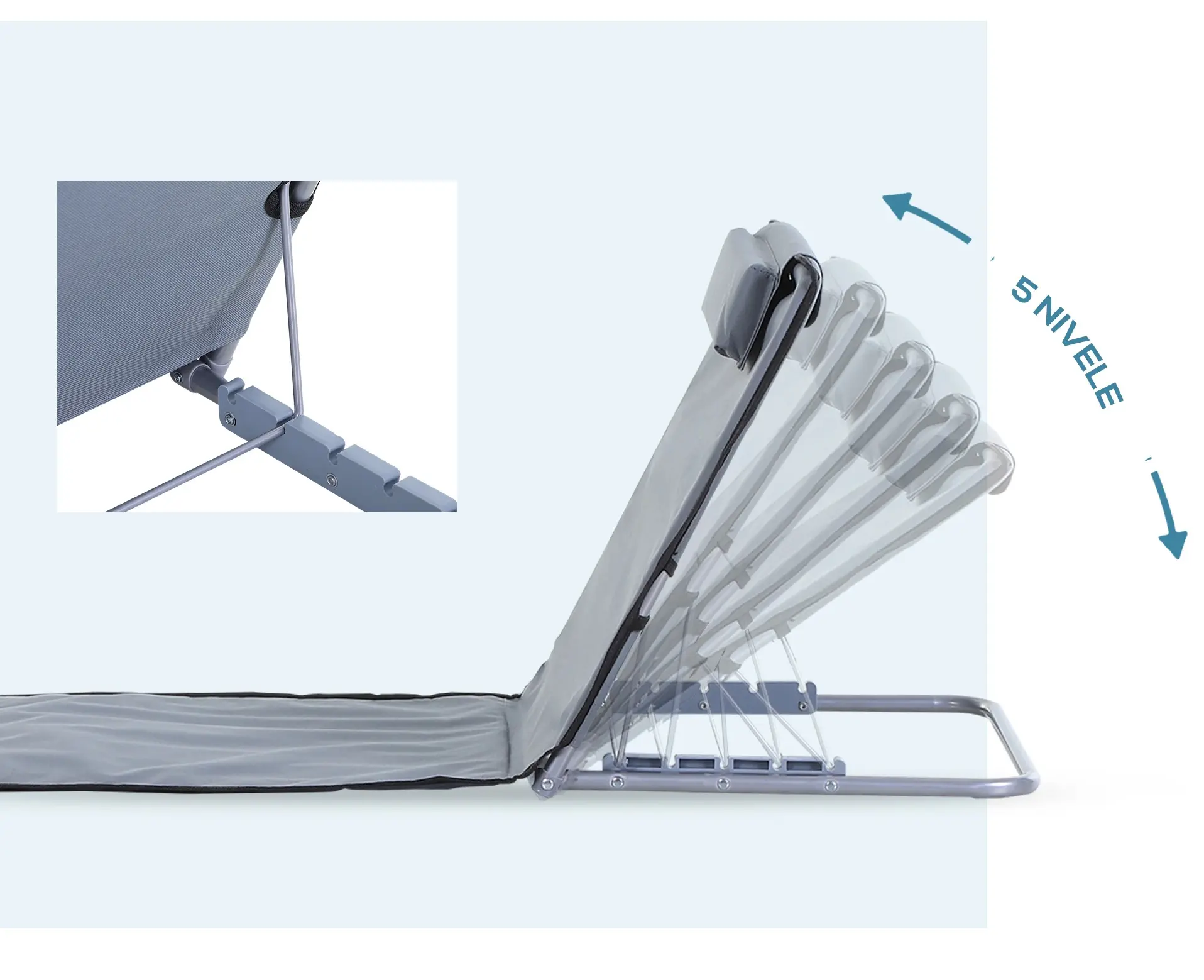 Комплект шезлонгов Outsunny 84B-455GY 2pcs (Grey) - 4