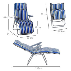 Комплект шезлонгов Outsunny 84B-571V70BU (Blue/Cream) Thumb