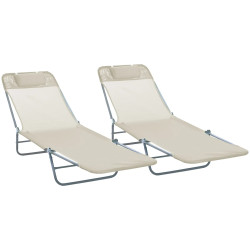 Set sezlonguri Outsunny 84B-860 (Beige) Thumb