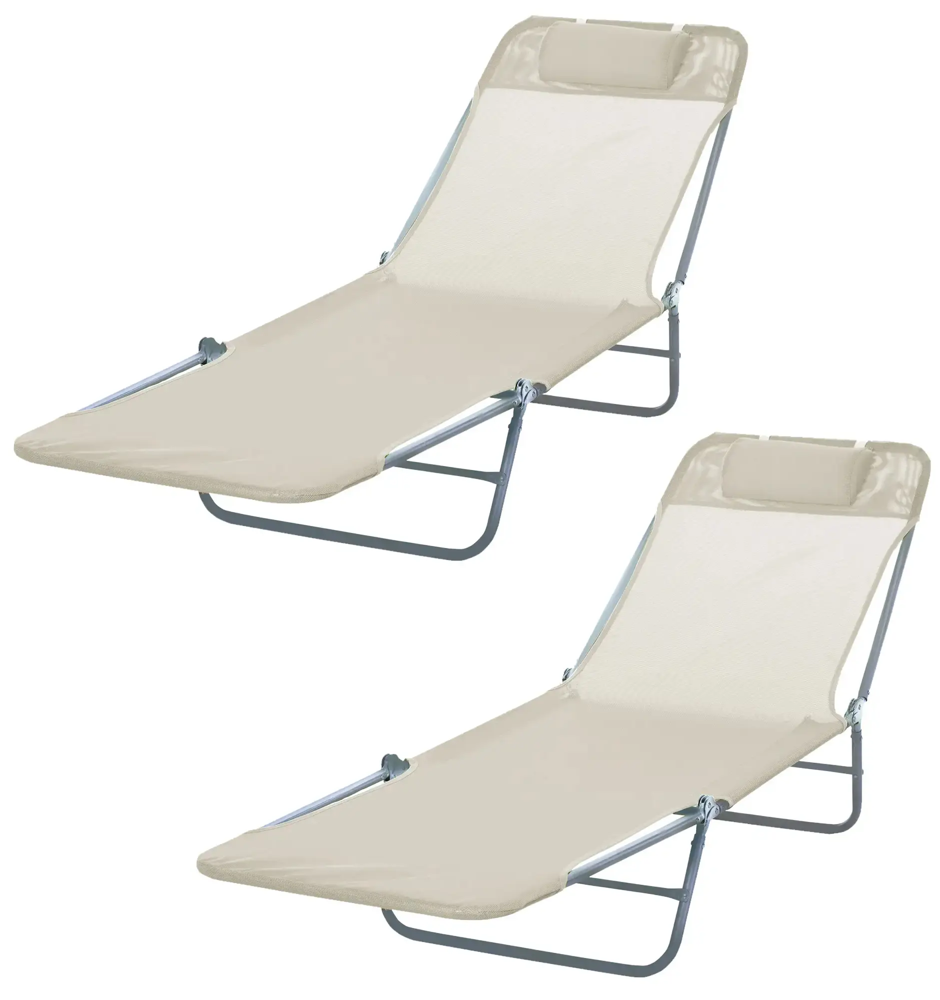 Set sezlonguri Outsunny 84B-860 (Beige) - 3