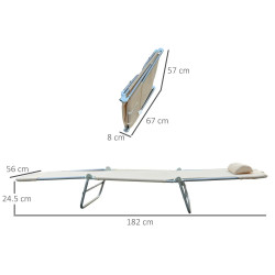 Set sezlonguri Outsunny 84B-860 (Beige) Thumb