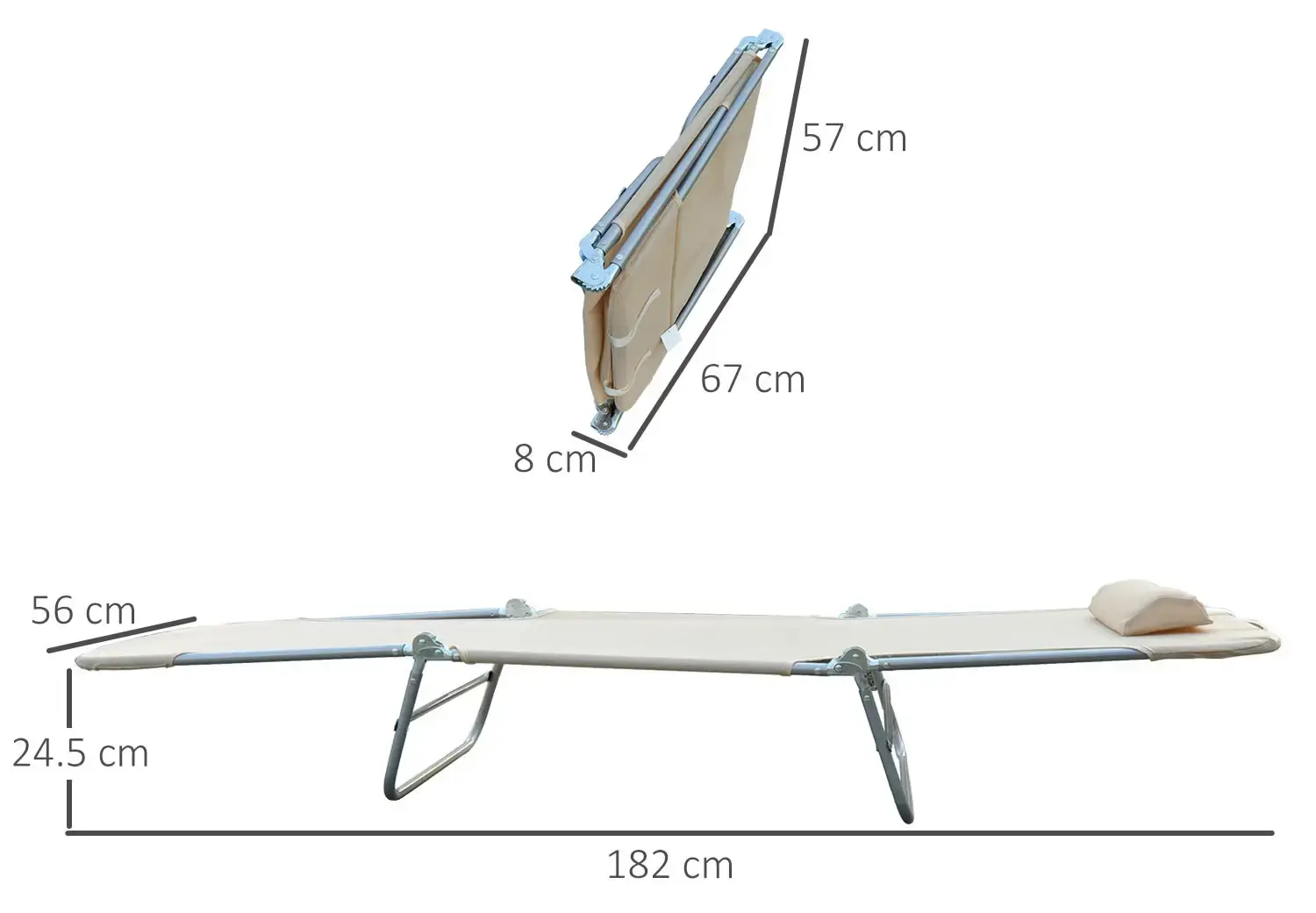 Set sezlonguri Outsunny 84B-860 (Beige) - 4