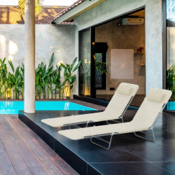 Set sezlonguri Outsunny 84B-860 (Beige) Thumb